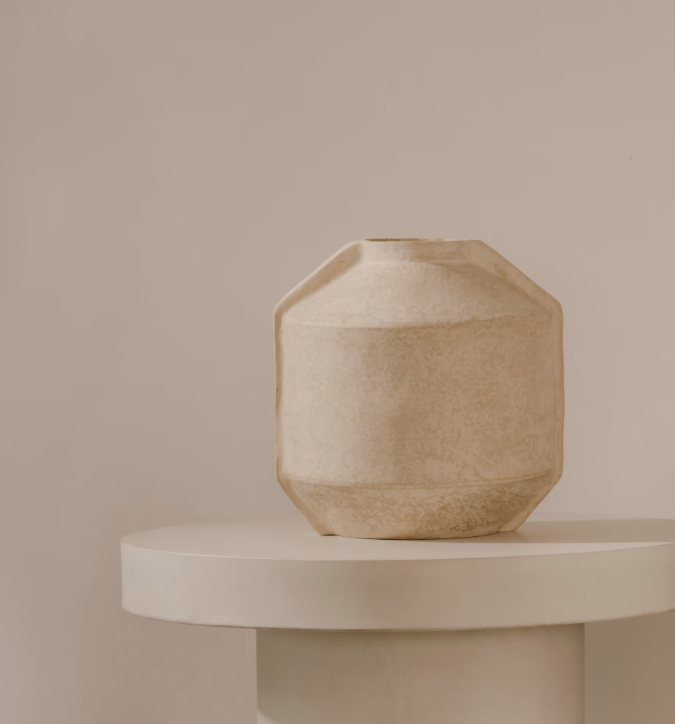MEJA beige papier-mâché vase 47 cm