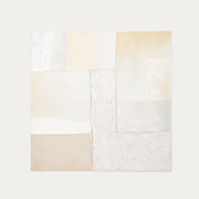 PINEDA Apstraktno platno u bijeloj boji, 95 x 95 cm