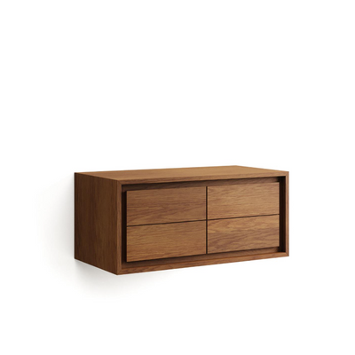 KENTA Bathroom furniture in solid teak wood with a walnut finish