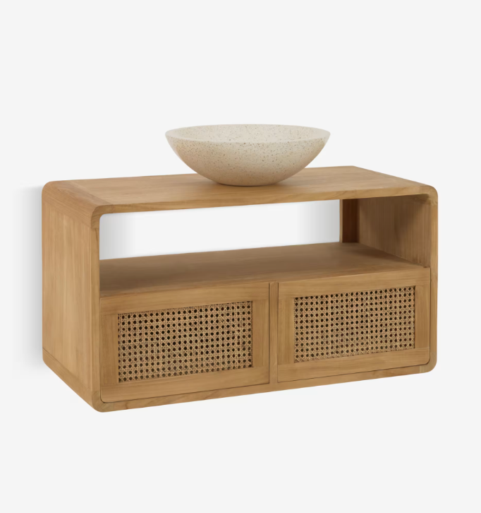 SABIELA solid teak bathroom cabinet 86 x 45 cm