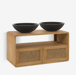 SABIELA solid teak bathroom cabinet 86 x 45 cm