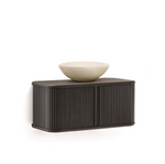 MAILEN bathroom cupboard in ash veneer in a dark finish, 90 x 45 cm