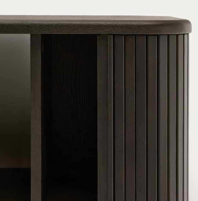 MAILEN bathroom cupboard in ash veneer in a dark finish, 90 x 45 cm