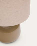 TAY Zelena keramička i bež lanena stolna lampa