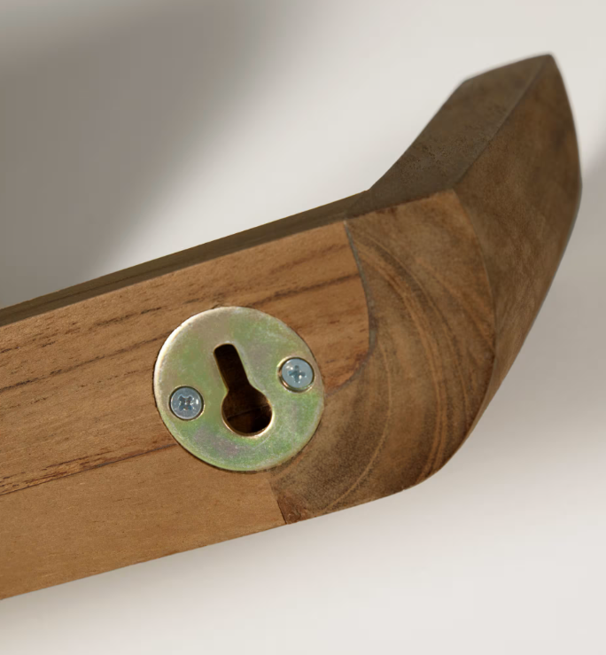 SHAMEL Set od 2 police od punog tikovine s završnom obradom oraha, 50 x 5 cm