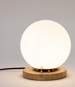 MALACHI Stolna lampa s glaziranim staklom i travertinom