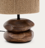 KOR Stolna lampa od jute i akacije u tamnoj završnoj obradi