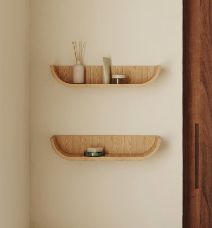 SALAYA polica od laminirane šperploče od jasena u prirodnoj završnoj obradi, 60 x 12 cm