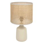 ERNA Stolna lampa od bijele keramike i bambusa s prirodnom završnom obradom