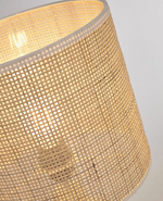 ERNA Stolna lampa od bijele keramike i bambusa s prirodnom završnom obradom