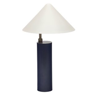 SHIVA Metal table lamp with blue and white painted finish