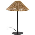 URANIA Table lamp in rattan and metal with black painted finished