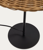 URANIA Table lamp in rattan and metal with black painted finished