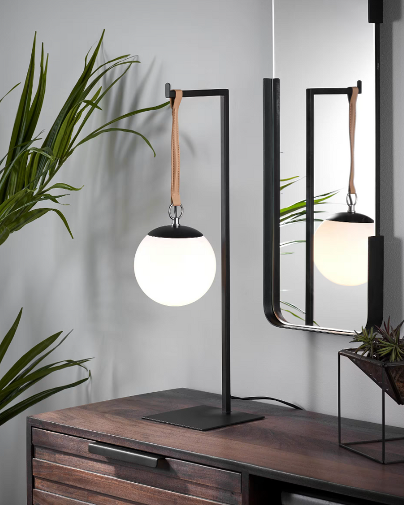 MONTEIRO Stolna lampa od čelika i kože