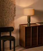 VEX Stolna lampa od zelenog mramora sa sivim lanenim sjenilom