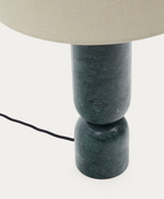 VEX Stolna lampa od zelenog mramora sa sivim lanenim sjenilom