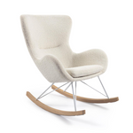 VANIA Stolica za ljuljanje u bijelom boucléu