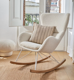 VANIA Stolica za ljuljanje u bijelom boucléu