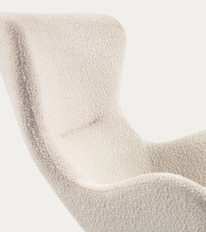 VANIA Stolica za ljuljanje u bijelom boucléu