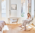 VANIA Stolica za ljuljanje u bijelom boucléu