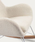 VANIA Stolica za ljuljanje u bijelom boucléu