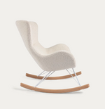 VANIA Stolica za ljuljanje u bijelom boucléu