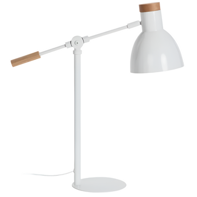 TESCARLE Table lamp in beech wood and steel with white finish