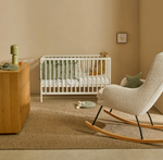 SHANTAL solid ash wood cot in white finish, 60 x 120 cm
