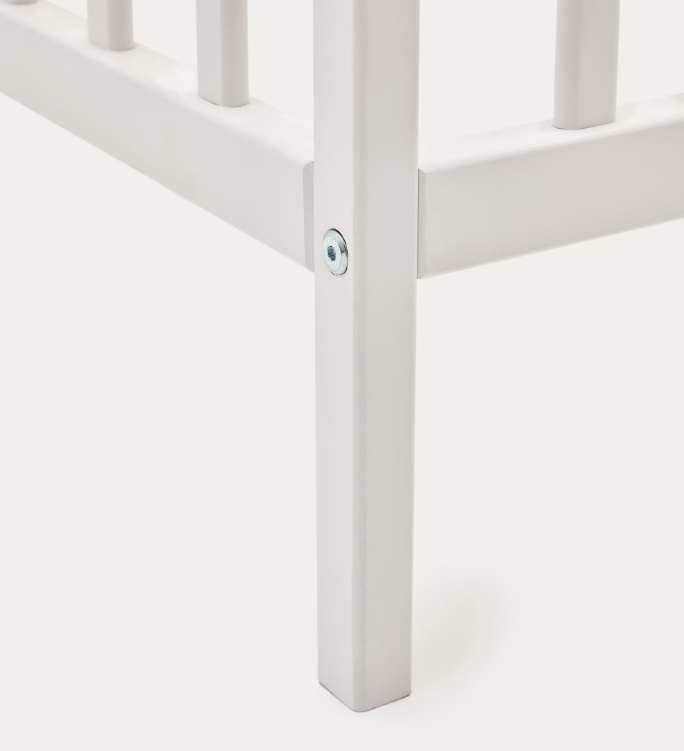 SHANTAL solid ash wood cot in white finish, 60 x 120 cm