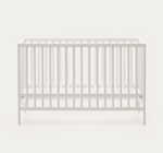SHANTAL solid ash wood cot in white finish, 60 x 120 cm