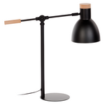 TESCARLE Table lamp in beech wood and steel with black finish