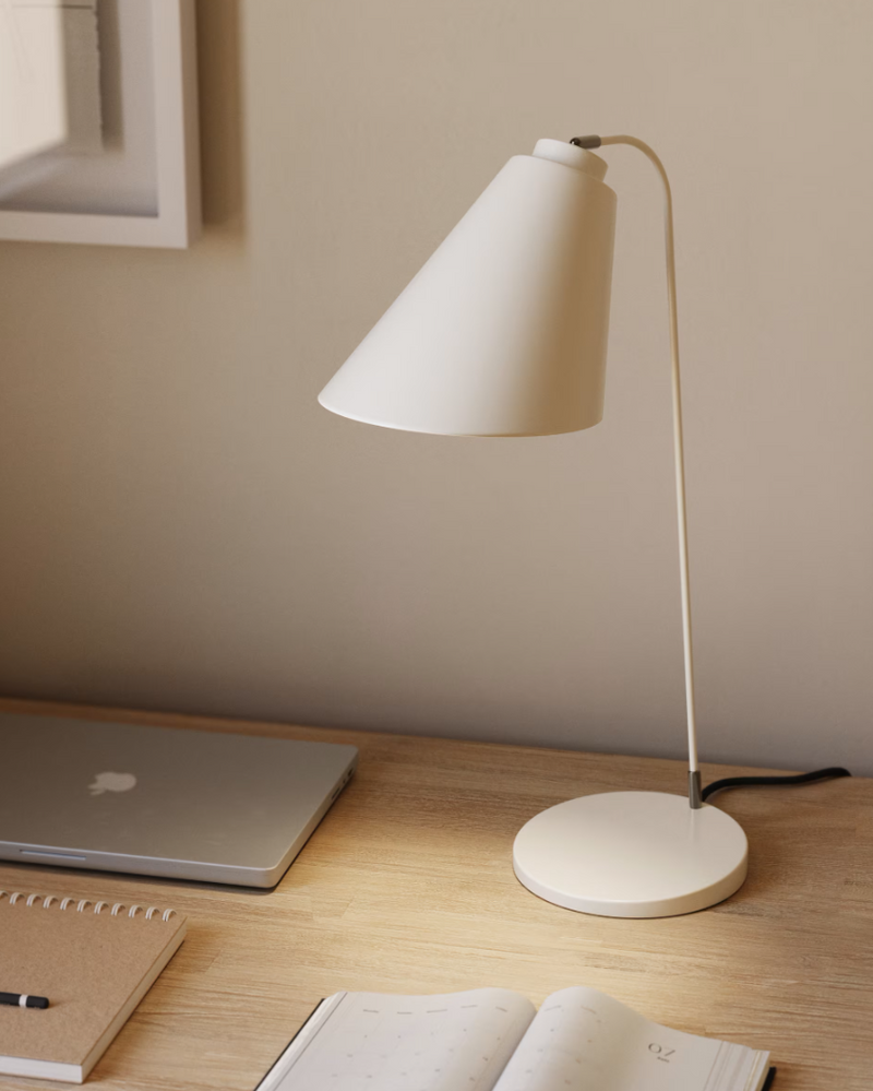 TIPIR Table lamp in steel with white finish