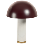 ZORIONE Table lamp in white marble and metal, with a painted brown finish