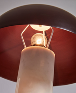 ZORIONE Table lamp in white marble and metal, with a painted brown finish