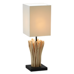 BOOP Table lamp made of solid red wood and rubberwood