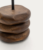 KOR Podna lampa od jute i akacije u tamnoj završnoj obradi