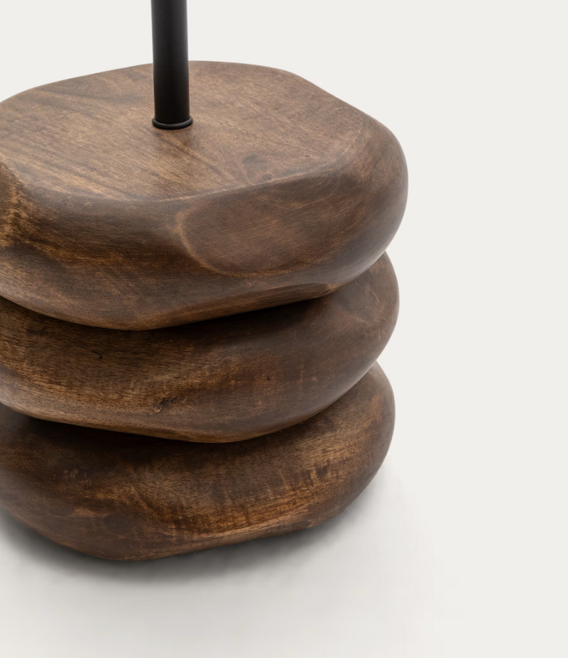 KOR Podna lampa od jute i akacije u tamnoj završnoj obradi