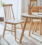 TRESSIA kids chair in solid rubber wood with natural finish
