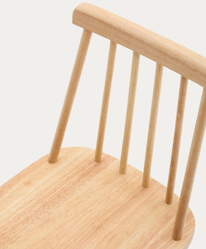 TRESSIA kids chair in solid rubber wood with natural finish