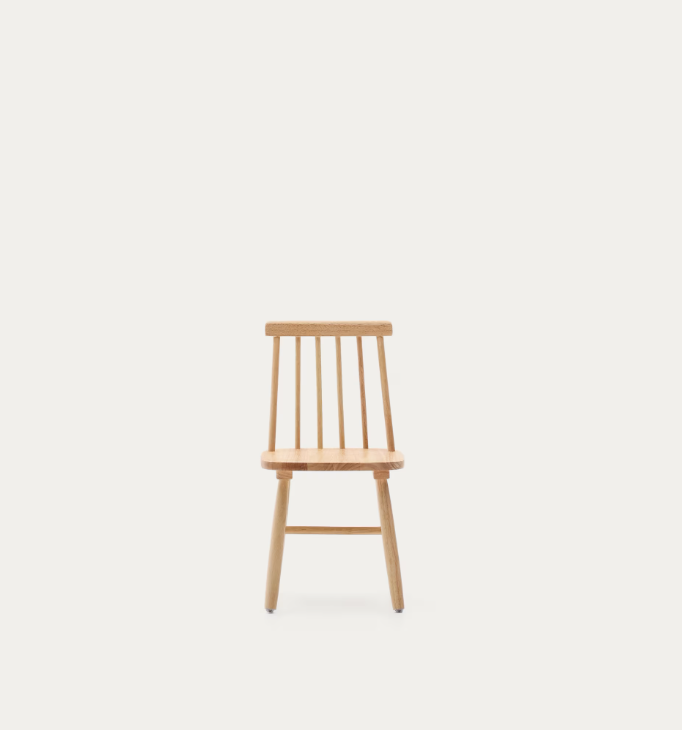 TRESSIA kids chair in solid rubber wood with natural finish