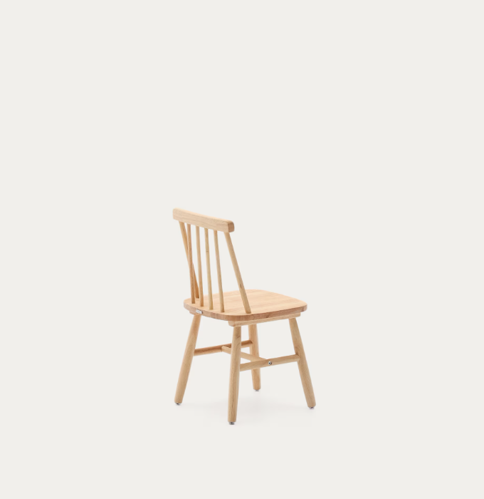 TRESSIA kids chair in solid rubber wood with natural finish