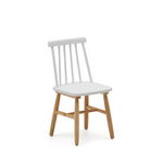 TRESSIA kids chair in solid rubber wood with white and natural finish