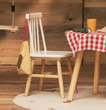 TRESSIA kids chair in solid rubber wood with white and natural finish