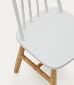 TRESSIA kids chair in solid rubber wood with white and natural finish