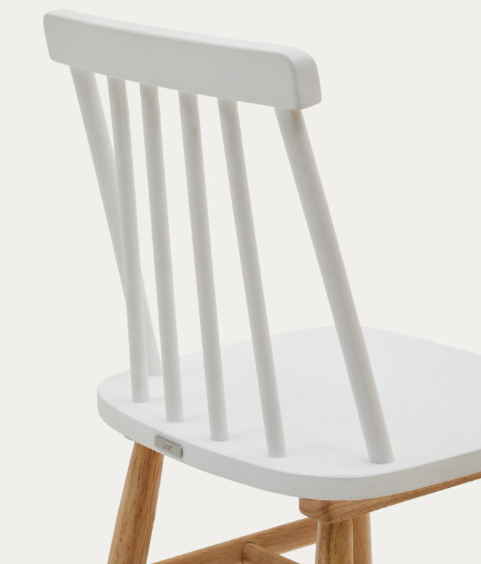 TRESSIA kids chair in solid rubber wood with white and natural finish