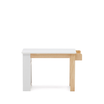 SERWA desk in white MDF and solid pine legs and details