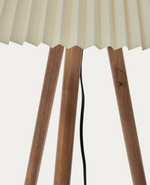 BENICARLO Podna lampa od punog kaučukovog drva s prirodnom, bež završnom obradom