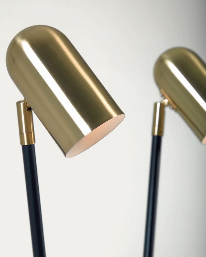 CLEMENCE Podna lampa od crnog metala sa zlatnim sjenilima