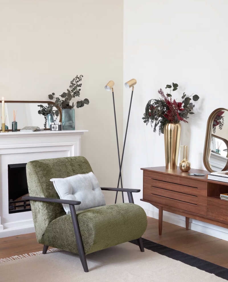 CLEMENCE Podna lampa od crnog metala sa zlatnim sjenilima