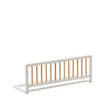 TIPHAINE solid beech wood bed safety barrier with natural and white finish, 100 x 40 cm